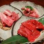 焼肉ダイニング甲 - 近江牛盛り合わせ