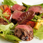 イタリア料理・ボッカボーナ - 料理写真:※要予約　「飛騨牛もも肉のタリアータ　季節の野菜と一緒に」
