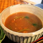 Shouginan - 蔵王豚の角煮つけ蕎麦 定食（蕎麦湯）