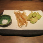 66168302 - 「白えびの唐揚げと空豆の天ぷら」