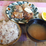 Nemaru Cafe - 鶏の塩こうじ唐揚定食(950円)
