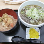 山形蕎麦 つるや - 冷たい肉そばとミニ天丼セット９８０円(税別）