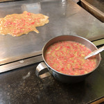 はとやお好み焼店 - 桜えびもんじゃ。