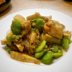 ゆたか - ホタテと筍と空豆の炒め
