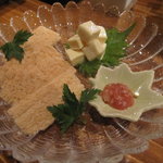 和食美酒 ほり米 - クリームチーズの西京漬け、酒盗添え