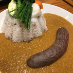 南青山野菜基地 - 野生(鹿)のソーセージカレエ ごはん富士(山)盛り