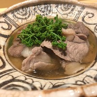 銀座 しのはら - うりぼうと月の輪熊 花山椒、水菜の鍋