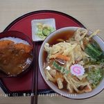 Morinaga Shiyokudou - 天ぷらうどんとミニカツカレー丼