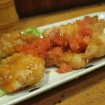 やきとり 正や - ムネ唐揚げトマトケッパーソース