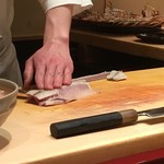 すし家 - しめ鯖の昆布太巻き①