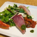 紬山荘 - 前菜     ブリの新鮮さに驚き！！