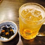 さかなの台所 オリエンタル - お通しと梅酒ソーダ割り