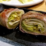 炭火焼き鳥 おお穂 - レタス豚巻き