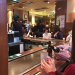 ねぎ焼やまもと - 店内カウンター席