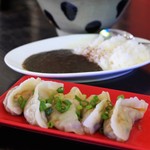 よしもと食堂 - とうふアーサそば・ミニカレー・水ギョーザ