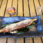 恵比寿 箸庵 - 鴨つくねの竹筒焼き