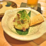 蕎房 猪口屋 - 酒盗のポテトサラダ！これだけでも日本酒が進みます！