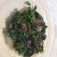 リストランテ ペガソ - 穂紫蘇、菜の花のサラダ仕立て：鯛のカルパッチョ