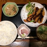 つむら - 日替定食・ササミカツと鰯フライ盛合せ定食