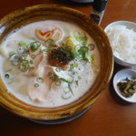 もんど - 鶏白湯プレミアムと白ごはん（小）　2017.4