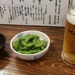 Yakitori Genki - 生ビールと、お通し