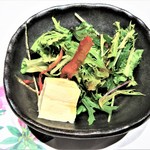 一鱗 - 『汲み上げ湯葉のサラダ』～!! 『汲み上げ湯葉豆腐』と『水菜』のサラダ～♪( ^o^)ﾉ