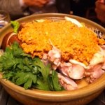 ほていさん 本店 - あんこう鍋は最初こんな状態でやってきます。あん肝がすごく沢山入ってる！