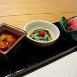 臼杵ふぐ 山田屋 - 汲み上げ湯葉・のれそれ・菜の花和え