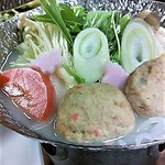 ホテル暖香園 - 鶏つくね豆乳ピリ辛鍋