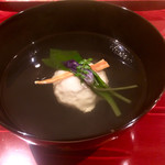 銀座 しのはら - 椀物：帆立の真薯・ばちこ