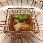 あらや滔々庵 - 鯛の子 一寸豆 百合根 琥珀寄せ