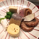 あらや滔々庵 - 飯蛸 白魚 細巻玉子