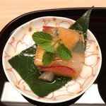 あらや滔々庵 - 苺 せとか 赤メロン ゼリー寄せ