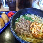 壱 - 日替わりA定食  750円・稲荷の酢飯に具が入っていて、甘すぎずにグー！ どんぶりは相変わらず厚みのある大きな器・でも最後は両手に持って完飲...うどんはこうでなくっちや!!