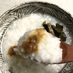 あらや滔々庵 - 永平寺粥になんば味噌をのせました