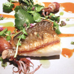 Point - マナガツオのポワレ　桜エビのビスク