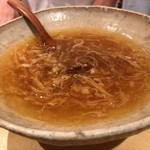 銀座 しのはら - 雉のスープとフカヒレの餡かけ