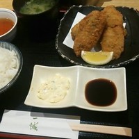 一誠 - ランチ･牡蠣カキフライ定食 1,100円 2016年2月