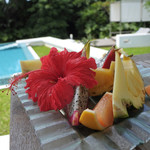 ユサンディ - ウェルカムフルーツのカットをオーダー