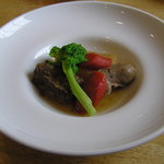 PAC - 牛バラ肉とサルシッチャと自家栽培大根と金時人参のボリート　サルサ・ベルデ