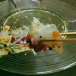 ダイニングキッチン チドリ - ▲五島列島の鯛のカルパッチョと滋賀県産の野菜