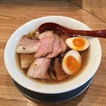 麺や 七彩 - 肉そば１０７０円＋味玉子１５０円