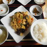 Koufukukyo - キクラゲ、豚肉と玉子炒め定食　￥800-