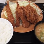 Katsuya - 海老・ヒレ・メンチカツ定食