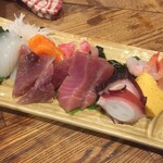 わか - 170502火　東京　わか　刺身盛り合わせ500円