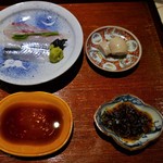 富小路 やま岸 - 明石鯛昆布〆、さより