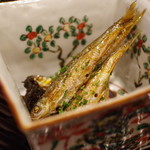 Koraku An - ホンモロコの木ノ芽醤油焼き