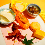 大阪豚しゃぶの会 - おぼろ豆腐、なます、数の子と昆布、がんもどき、柚子風味の出汁巻など