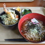 とちの実 - ミニ天丼＆かけそば