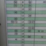 三笠鮨 - お店の向かいのバス停時刻表 ( ﾟДﾟ)